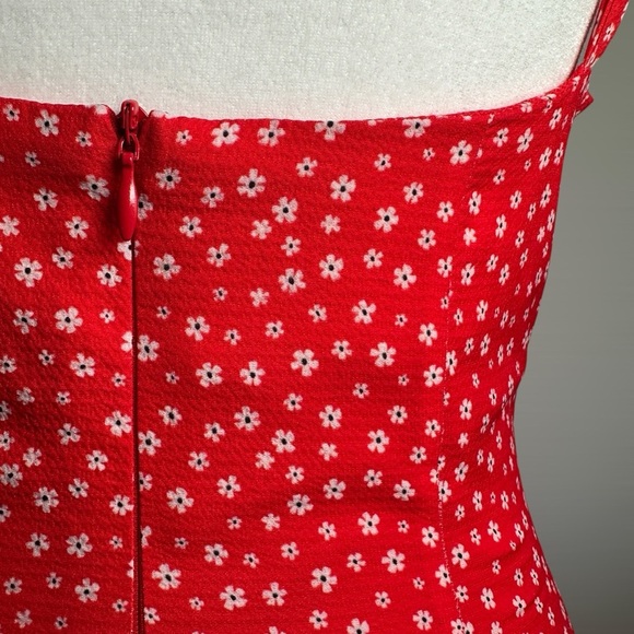 Charlie Holiday Red Floral Print Mini Dress Sundress Cottagecore Casual - Picture 13 of 16